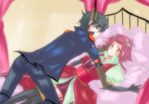 fudo yusei and izayoi aki (yu-gi-oh! and 1 more) drawn by mistsakura