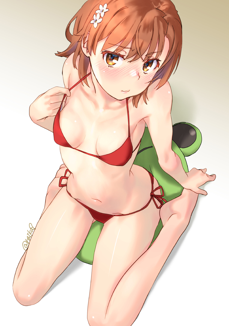 misaka mikoto and gekota (toaru majutsu no index and 1 more) drawn by raika9