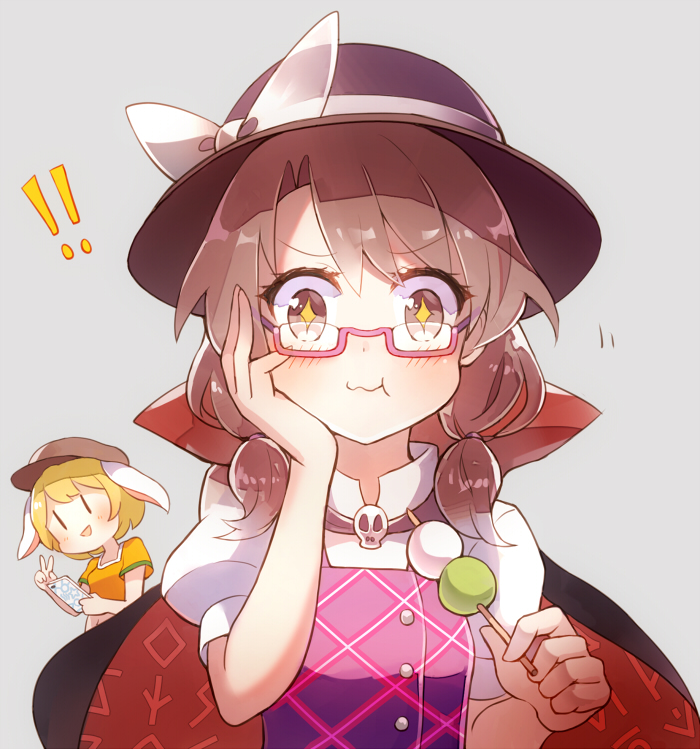 usami sumireko and ringo (touhou and 1 more) drawn by 60mai