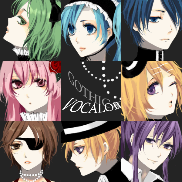 hatsune miku, kagamine rin, kagamine len, megurine luka, kaito, and 3 more (vocaloid) drawn by kiekae