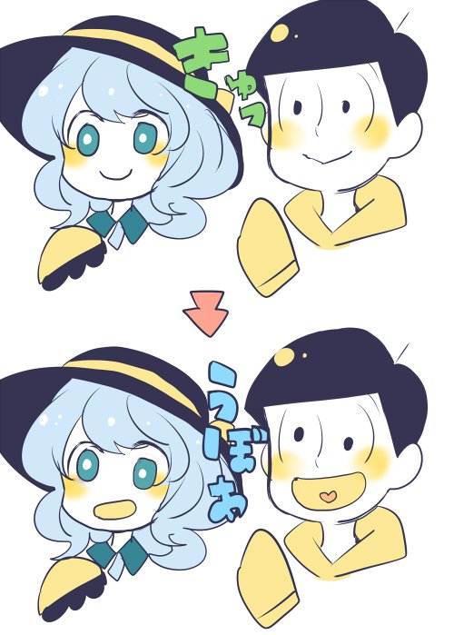 komeiji koishi and matsuno jyushimatsu (touhou and 2 more) drawn by hanada_hyou