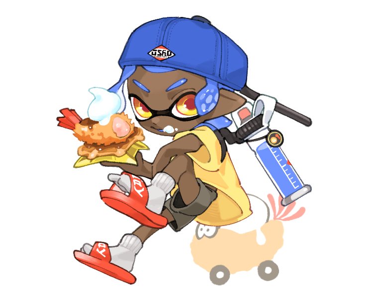 inkling player character and inkling girl (splatoon and 1 more) drawn by spl8ya