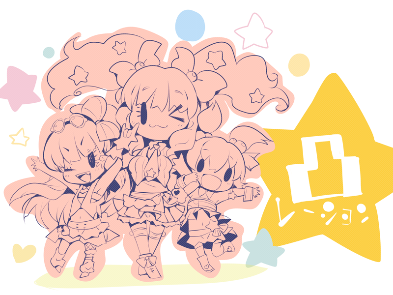 jougasaki rika, akagi miria, and moroboshi kirari (idolmaster and 1 more) drawn by usoneko