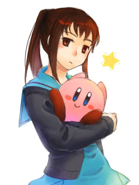 kirby and kyonko (suzumiya haruhi no yuuutsu and 1 more) drawn by mishio