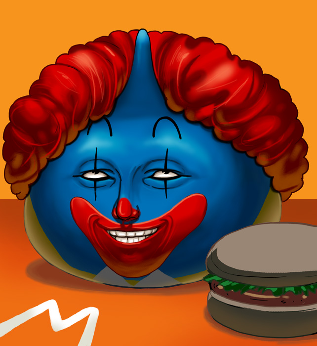slime and ronald mcdonald (dragon quest and 1 more) drawn by kouno_(masao)