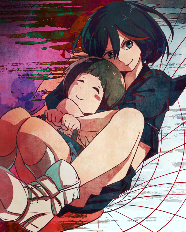 matoi ryuuko, senketsu, and mankanshoku mako (kill la kill) drawn by syokuuuuuuuuumura