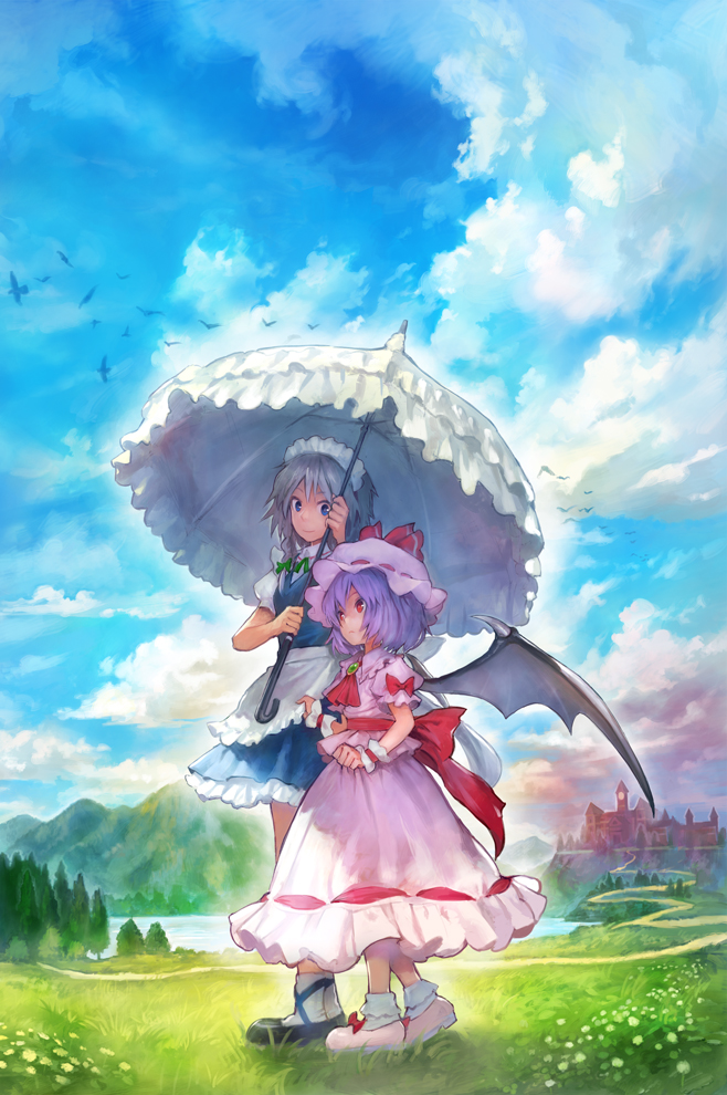 remilia scarlet and izayoi sakuya (touhou) drawn by matsuda_(matsukichi)