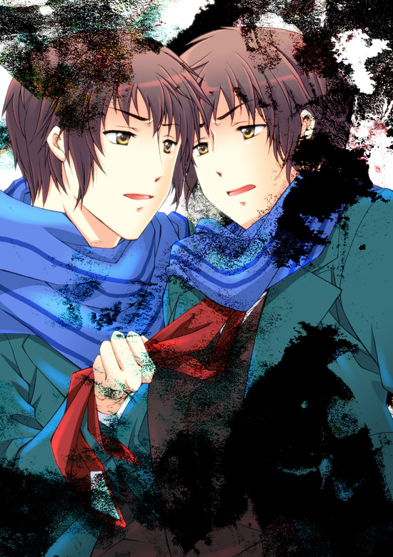 kyon (suzumiya haruhi no yuuutsu and 1 more) drawn by tsubasam