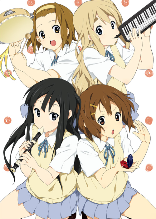 akiyama mio, hirasawa yui, tainaka ritsu, and kotobuki tsumugi (k-on!) drawn by mizuki_makoto