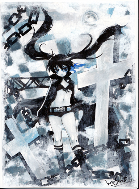 black rock shooter (black rock shooter) drawn by mosho