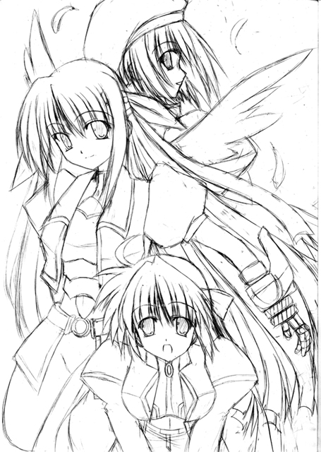 yagami hayate, subaru nakajima, and ginga nakajima (lyrical nanoha and 1 more) drawn by miwa_maku
