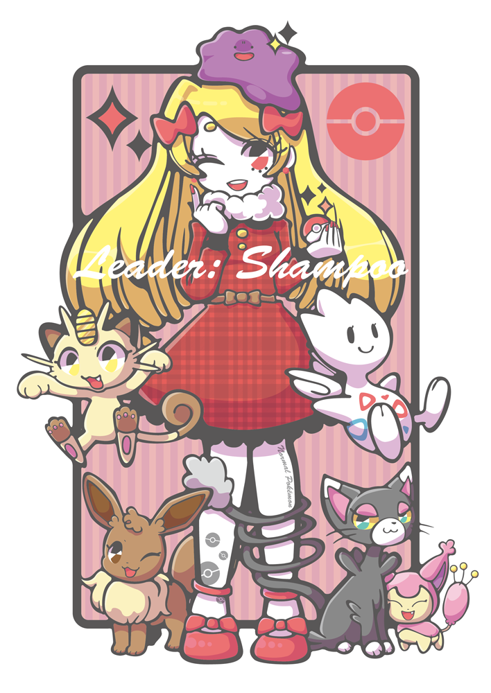 eevee, meowth, ditto, skitty, togetic, and 1 more (original and 1 more) drawn by shampoohat