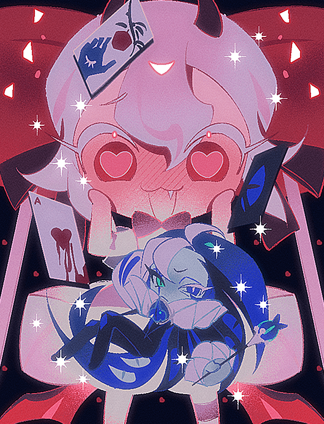 shadow milk cookie and candy apple cookie (cookie run and 1 more) drawn by karo-ta_(krt033)