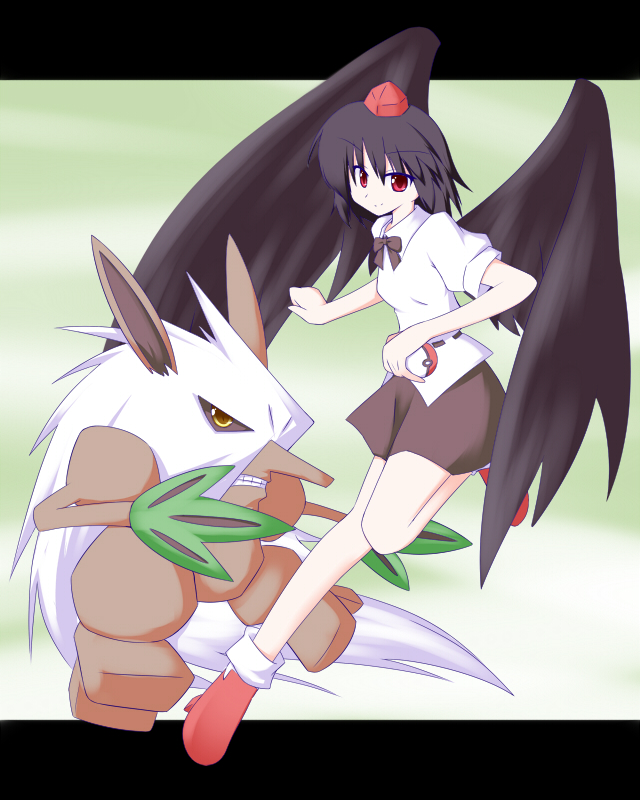 shameimaru aya and shiftry (touhou and 1 more) drawn by miyo_(miyomiyo01)
