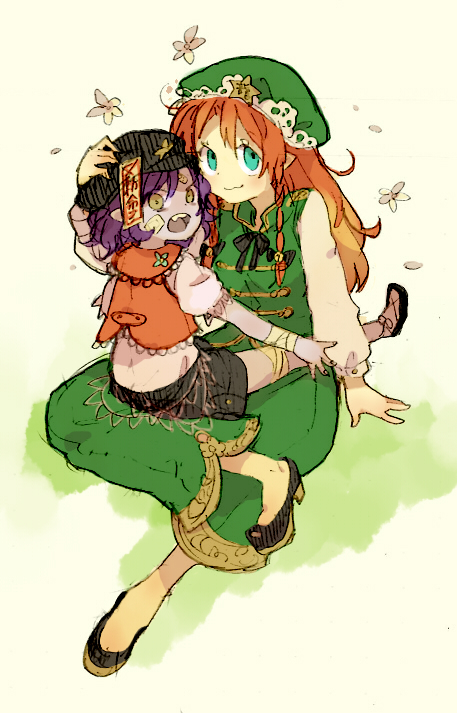 hong meiling and miyako yoshika (touhou) drawn by oimo_(14sainobba)