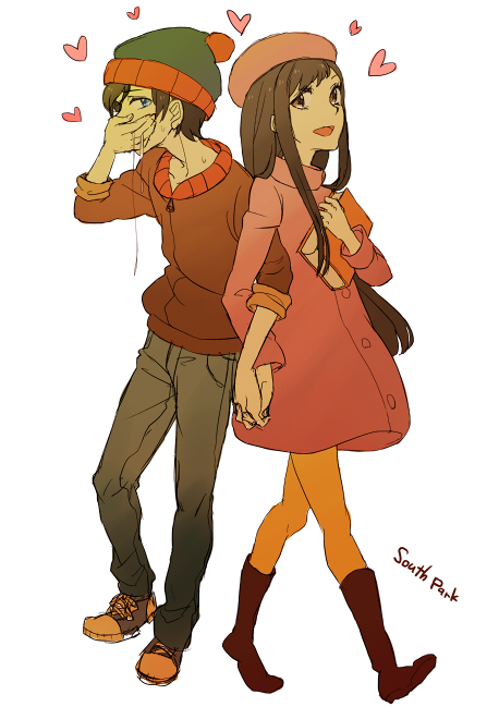 stan marsh and wendy testaburger (south park) drawn by o-yuki
