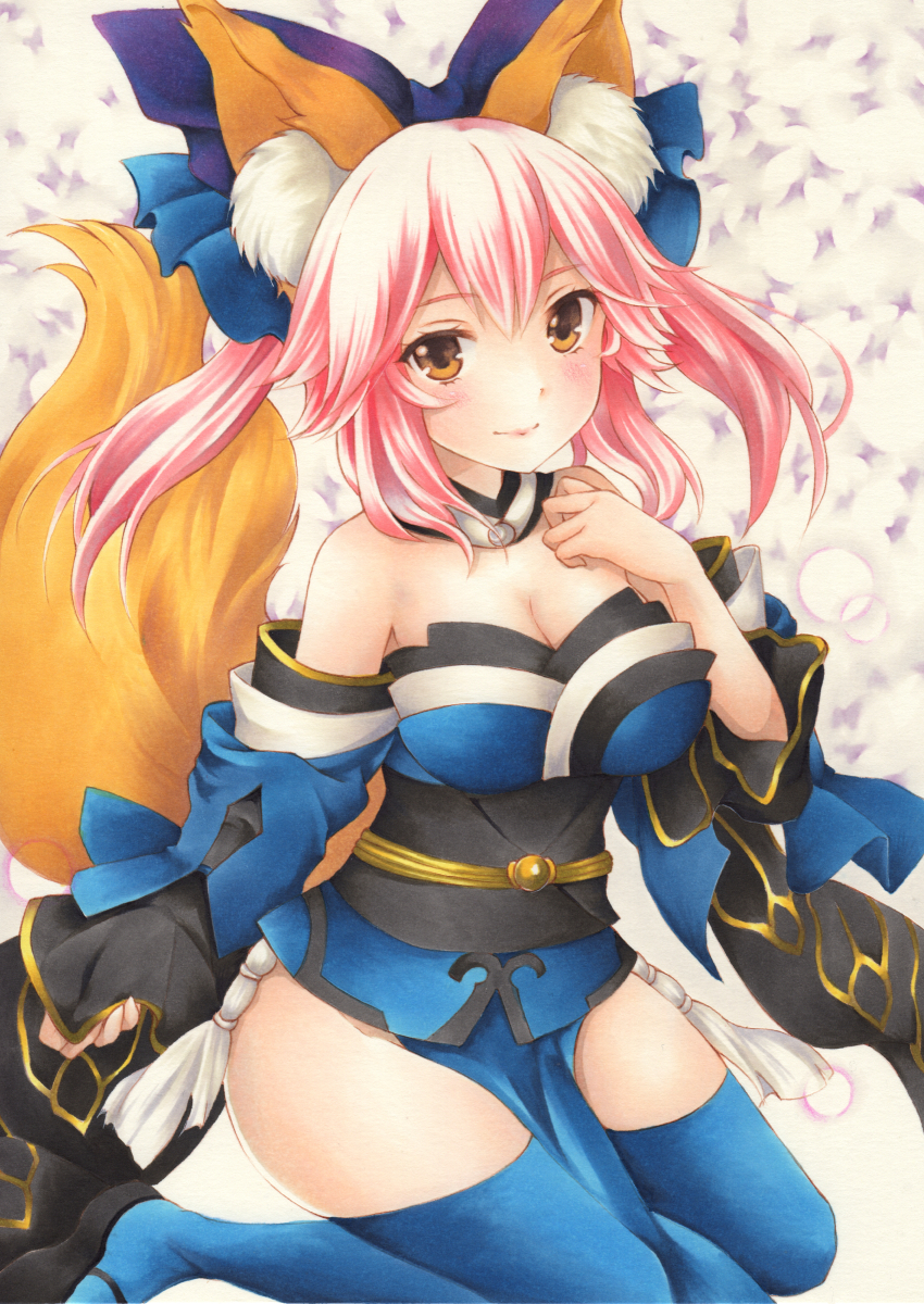tamamo and tamamo no mae (fate and 2 more) drawn by saya_pr