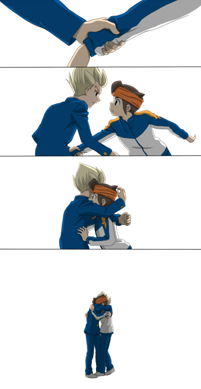 endou mamoru and gouenji shuuya (inazuma eleven) drawn by yamana