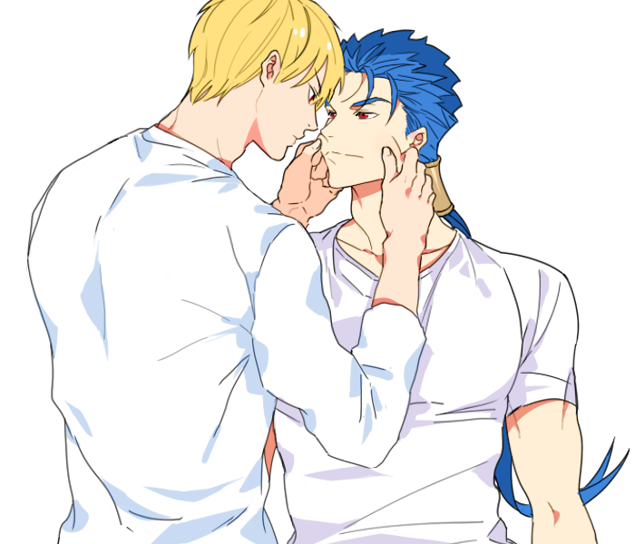 gilgamesh and cu chulainn (fate and 1 more) drawn by lancelot_(smalock)