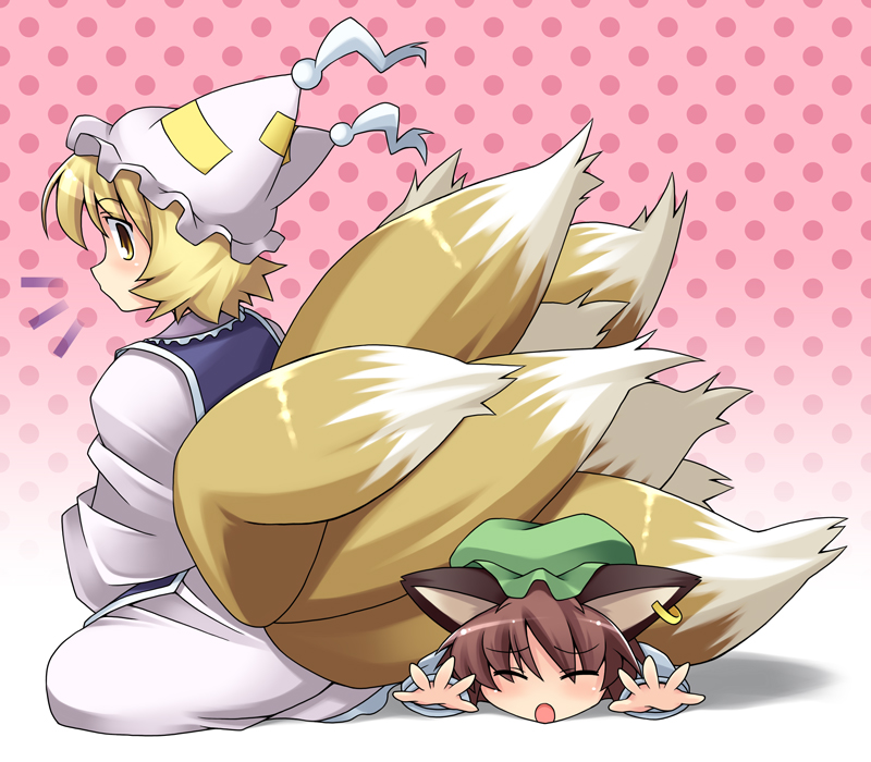 yakumo ran and chen (touhou) drawn by pure_(kawamoto_nami)