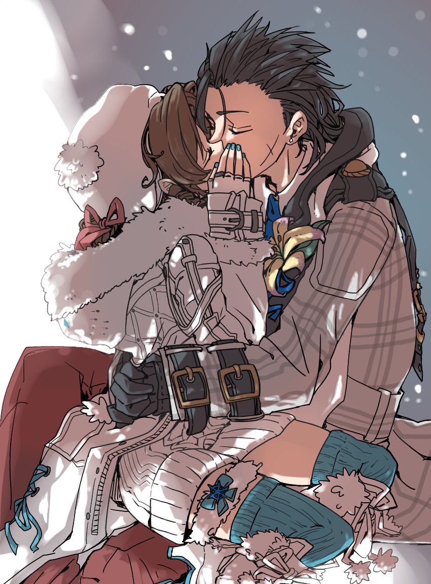 aerith gainsborough and zack fair (final fantasy and 2 more) drawn by oshibainoticket