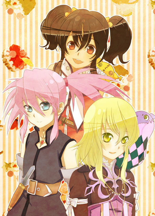 anise tatlin, elize lutus, teepo, tokunaga, and presea combatir (tales of and 3 more) drawn by toma_(me666nm)