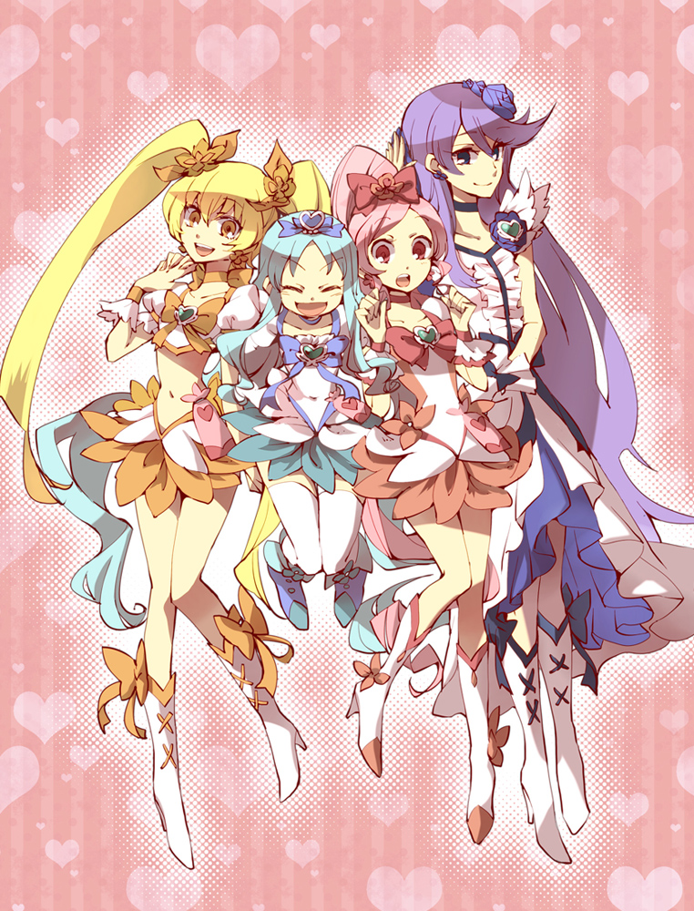 kurumi erika, hanasaki tsubomi, tsukikage yuri, myoudouin itsuki, cure marine, and 3 more (precure and 1 more) drawn by shinoasa
