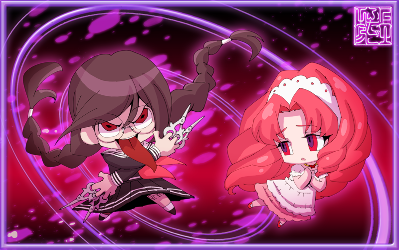 fukawa toko, akagi towa, and sawashiro miyuki (danganronpa and 3 more)