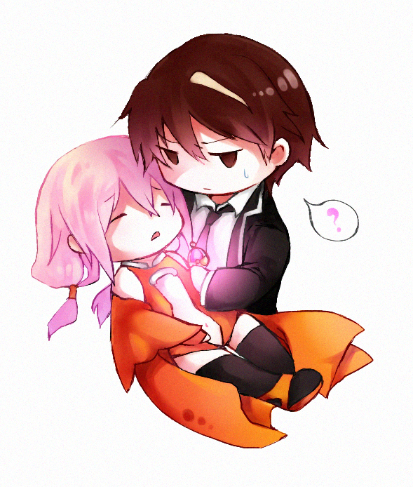 yuzuriha inori and ouma shuu (mahou shoujo madoka magica and 1 more) drawn by black_march