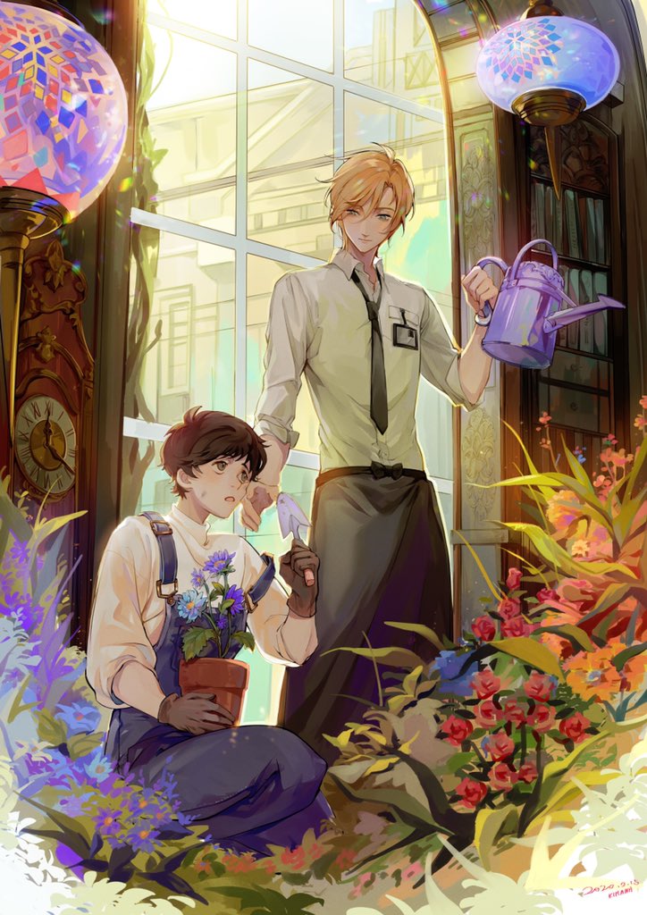 ash lynx and okumura eiji (banana fish) drawn by vidave1