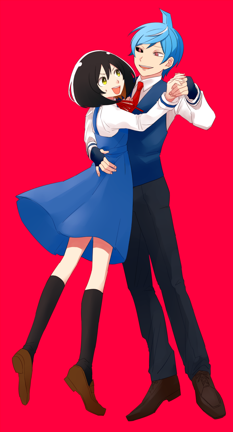 teshigawara sakura and samon shousuke (samon-kun wa summoner) drawn by iwashi_(msr_rgb)