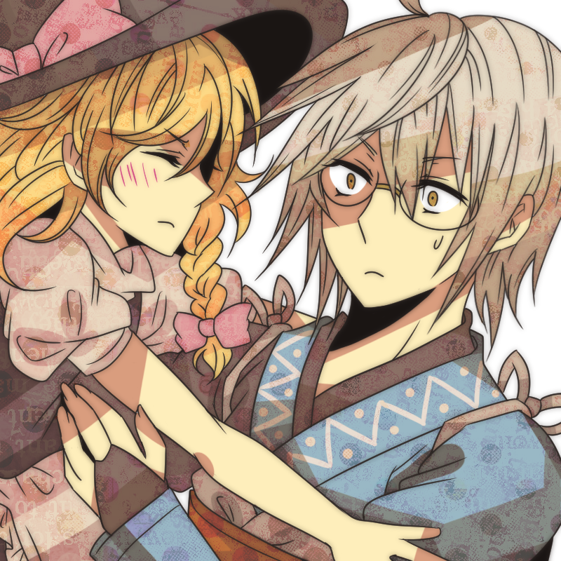 kirisame marisa and morichika rinnosuke (touhou) drawn by shisei_(kyuushoku_banchou)