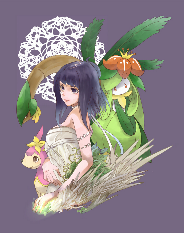 lilligant, deerling, tropius, and manamia (pokemon and 2 more) drawn by inari_ina_(ayn0304)