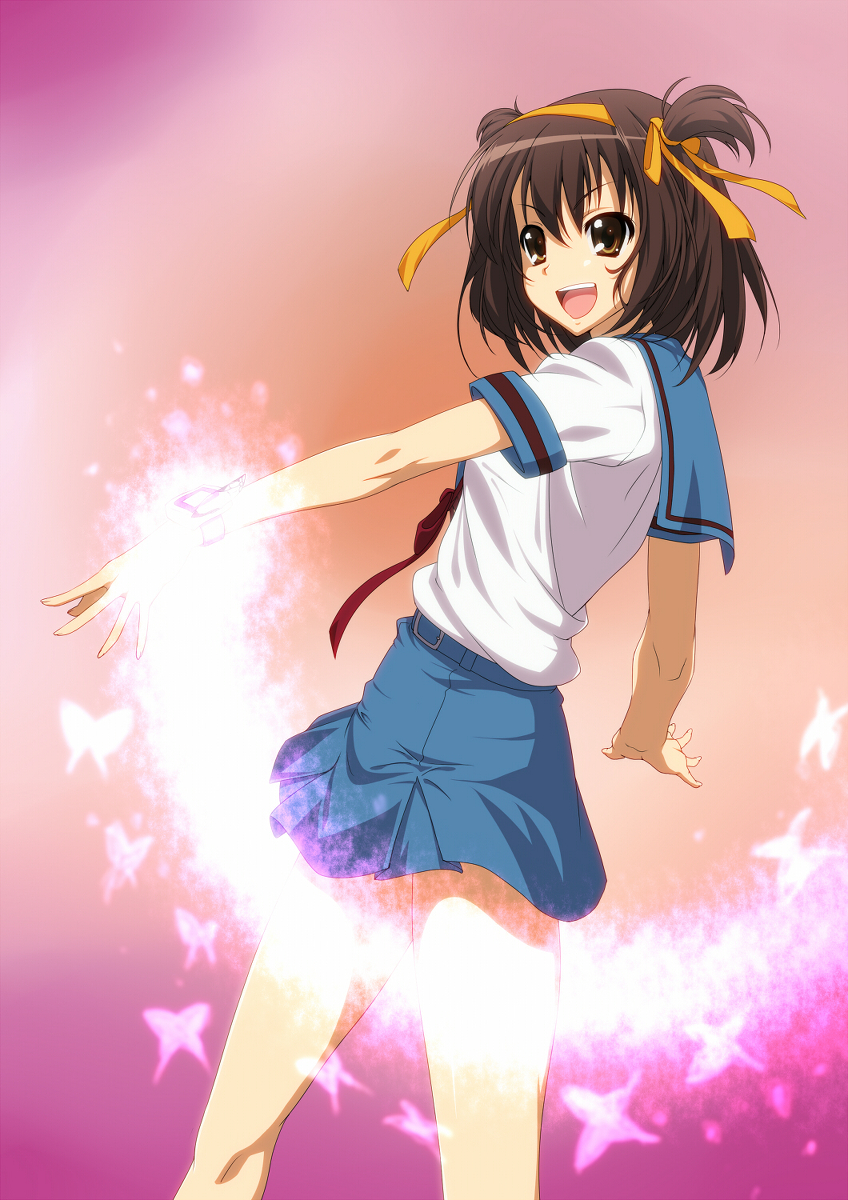 suzumiya haruhi (precure and 2 more) drawn by iyakun