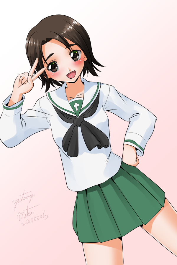 sawa azusa (girls und panzer) drawn by matsui_yasutsugu