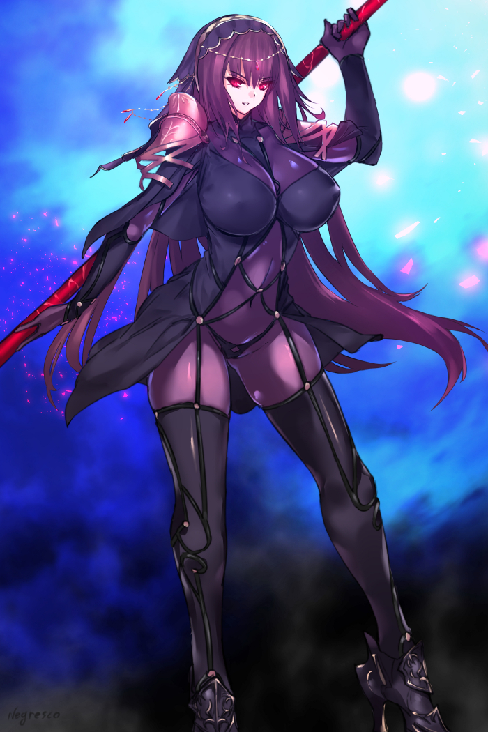 scathach (fate and 1 more) drawn by negresco