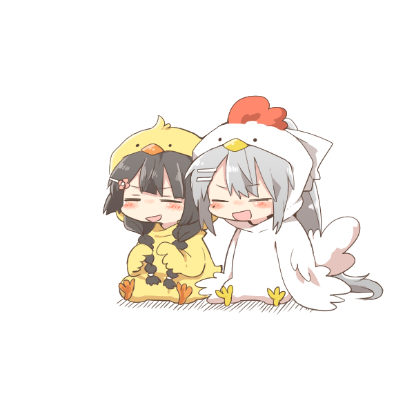 tsukino mito and higuchi kaede (nijisanji) drawn by rebecca_(keinelove)
