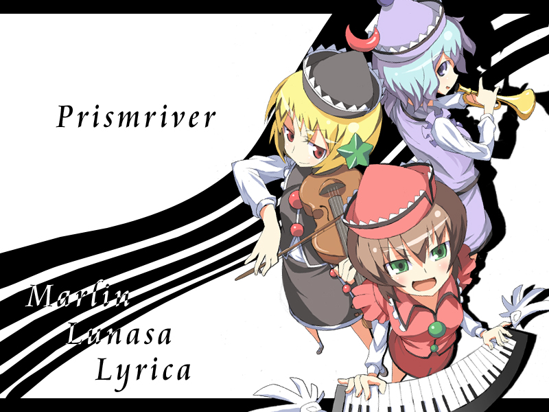 lunasa prismriver, merlin prismriver, and lyrica prismriver (touhou) drawn by kasuga_ayumu_(haruhipo)