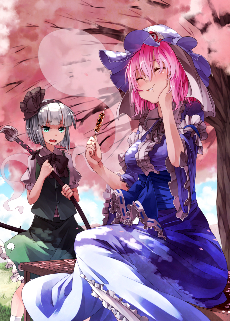 konpaku youmu and saigyouji yuyuko (touhou) drawn by ibuki_notsu