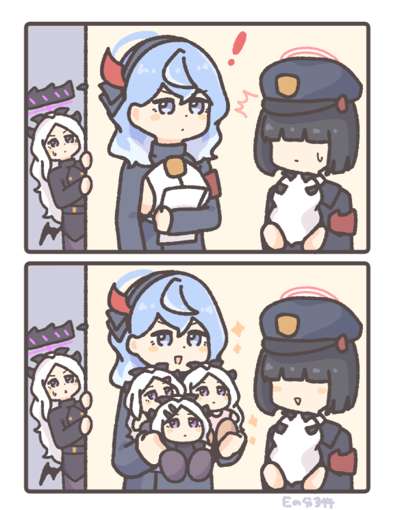 hina, ako, and prefect team member (blue archive) drawn by enobun3gyo