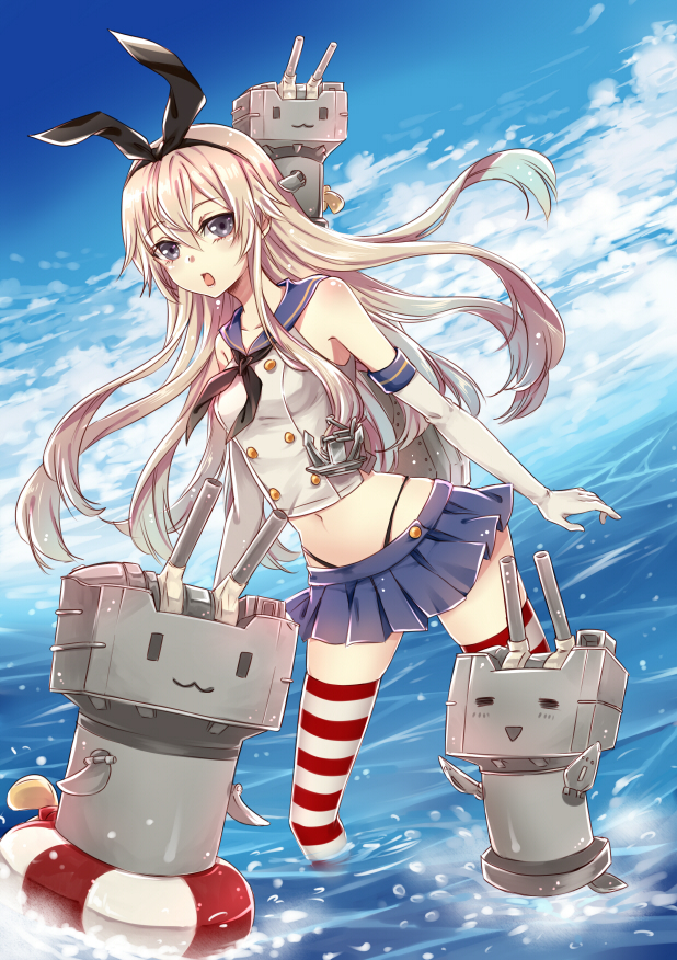 shimakaze and rensouhou-chan (kantai collection) drawn by ten-chan_(eternal_s)