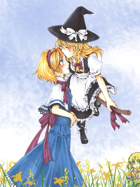 kirisame marisa, alice margatroid, and mizuhashi parsee (touhou) drawn by rinsan_(nametake)
