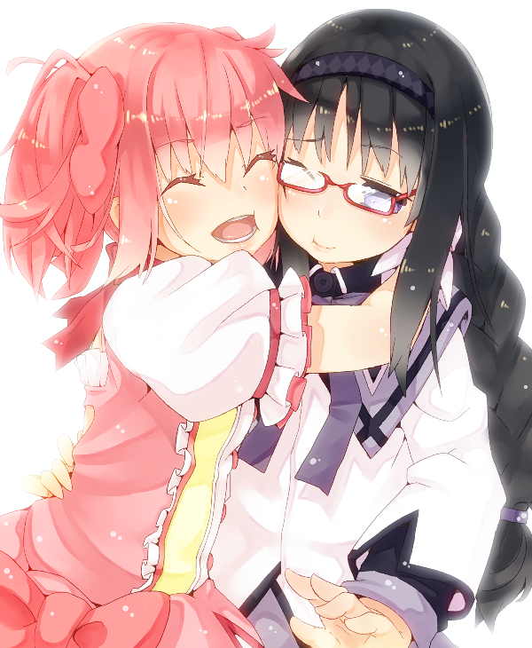 akemi homura and kaname madoka (mahou shoujo madoka magica) drawn by takuan_(takuan0907)