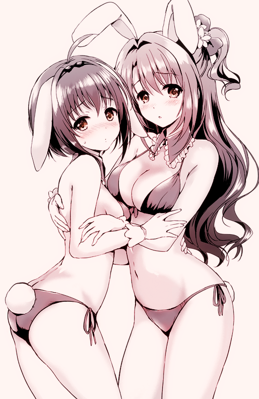 shimamura uzuki and kohinata miho (idolmaster and 2 more) drawn by akina_tsukako
