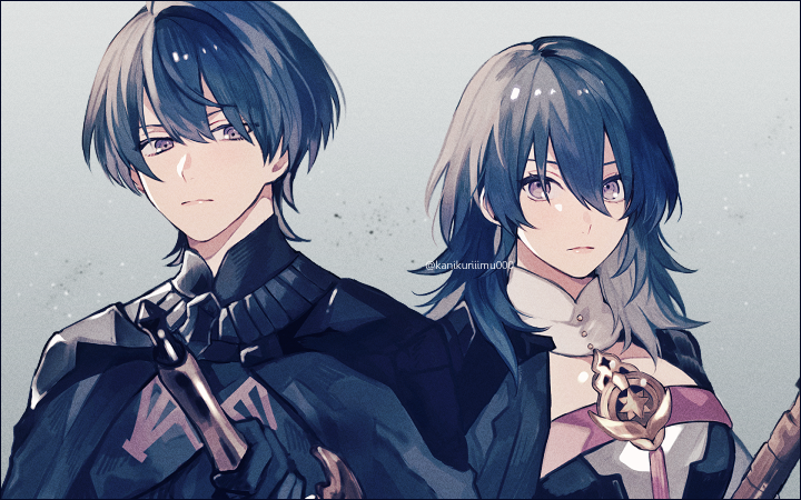female byleth and male byleth (fire emblem and 1 more) drawn by kanikuriiimu000