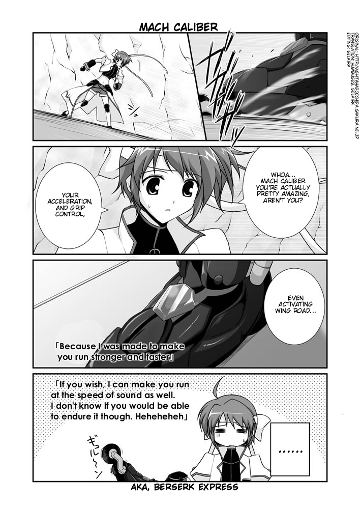 subaru nakajima, revolver knuckle, and mach caliber (lyrical nanoha and 1 more) drawn by mikage_takashi