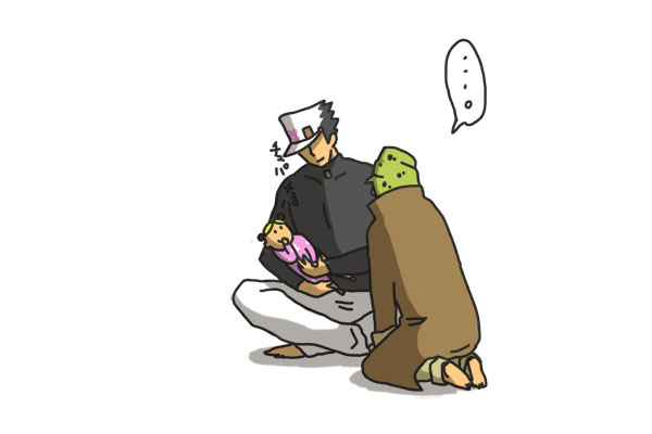 joseph joestar, kujo jotaro, and kujo jolyne (jojo no kimyou na bouken and 2 more) drawn by imoichi