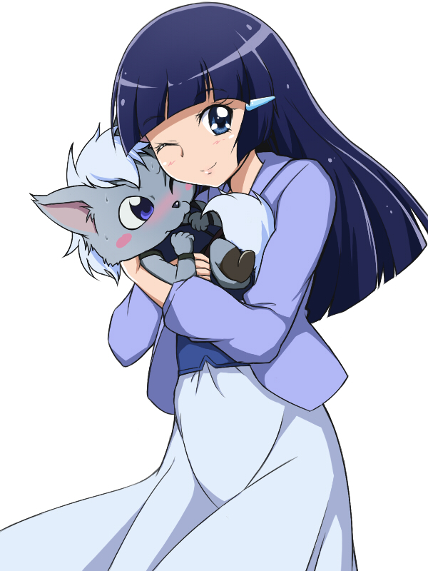 aoki reika and wolfrun (precure and 1 more) drawn by zashiki_(non_chan)