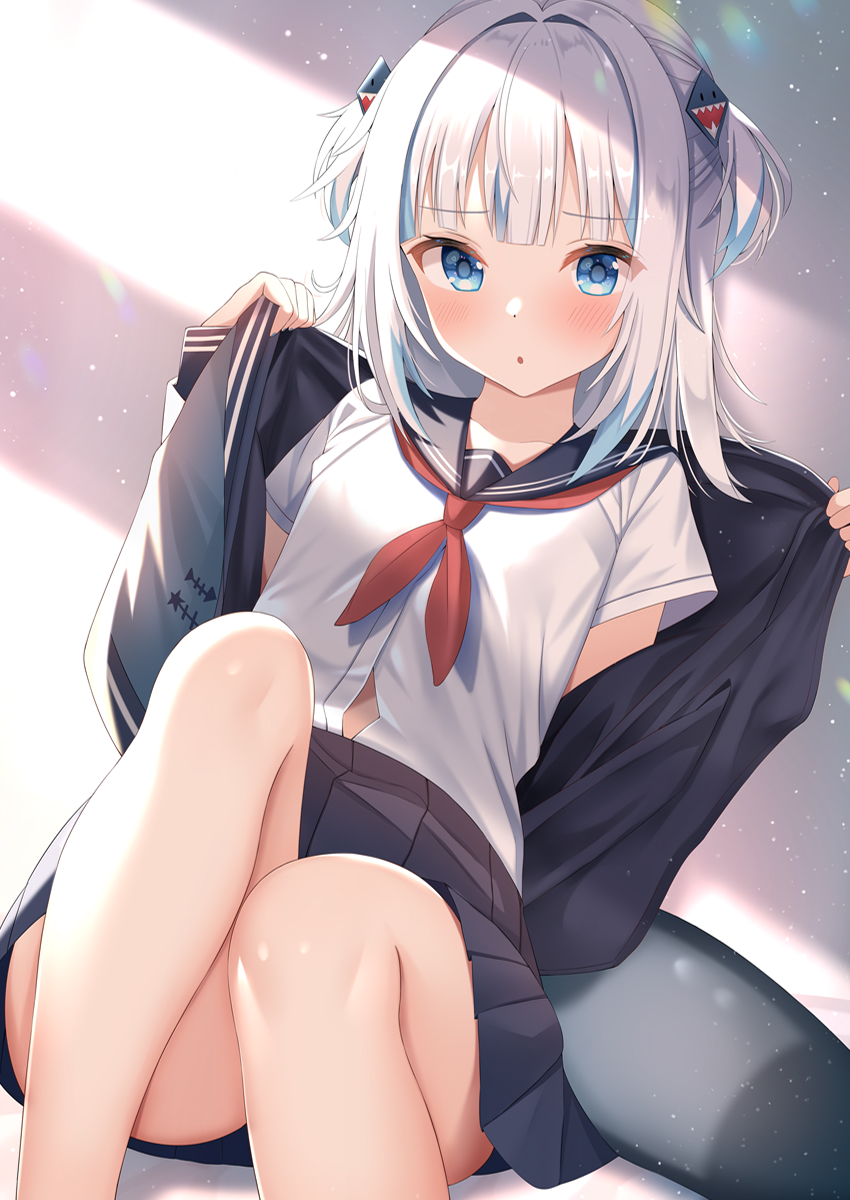 gawr gura (hololive and 1 more) drawn by lokyin_house