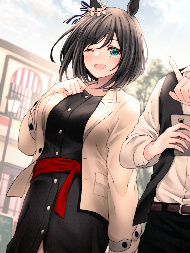 trainer and eishin flash (umamusume) drawn by red_hayao